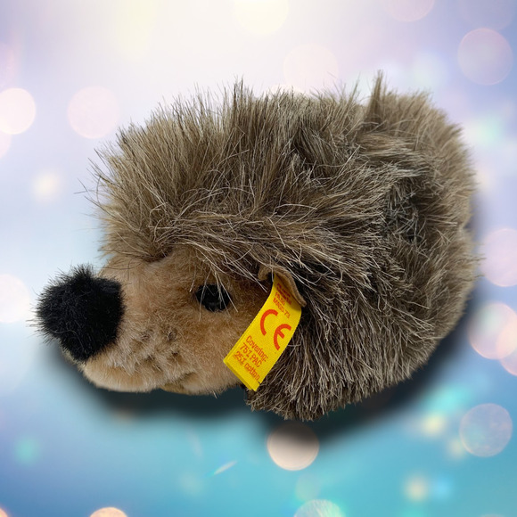 Vintage Steiff Miniature Hedgehog Germany Ear Button Tag Plush Stuffed Animal 7" - Picture 1 of 7